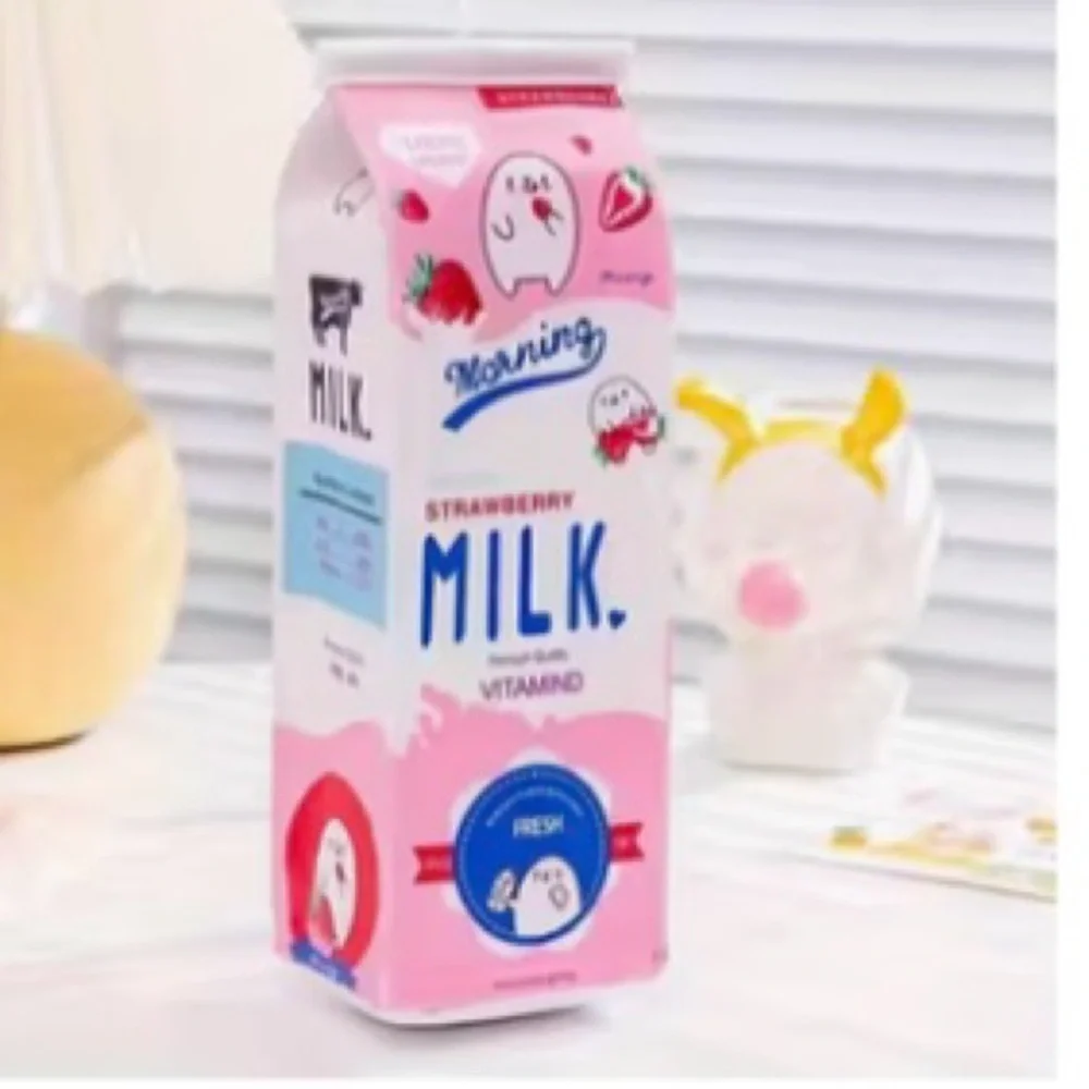 Milk Carton Pencil Case – Kawaii Stationery (Pink)